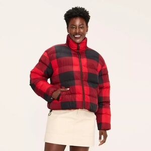 Woolrich x Target Red and Black Plaid Puffer Jacket